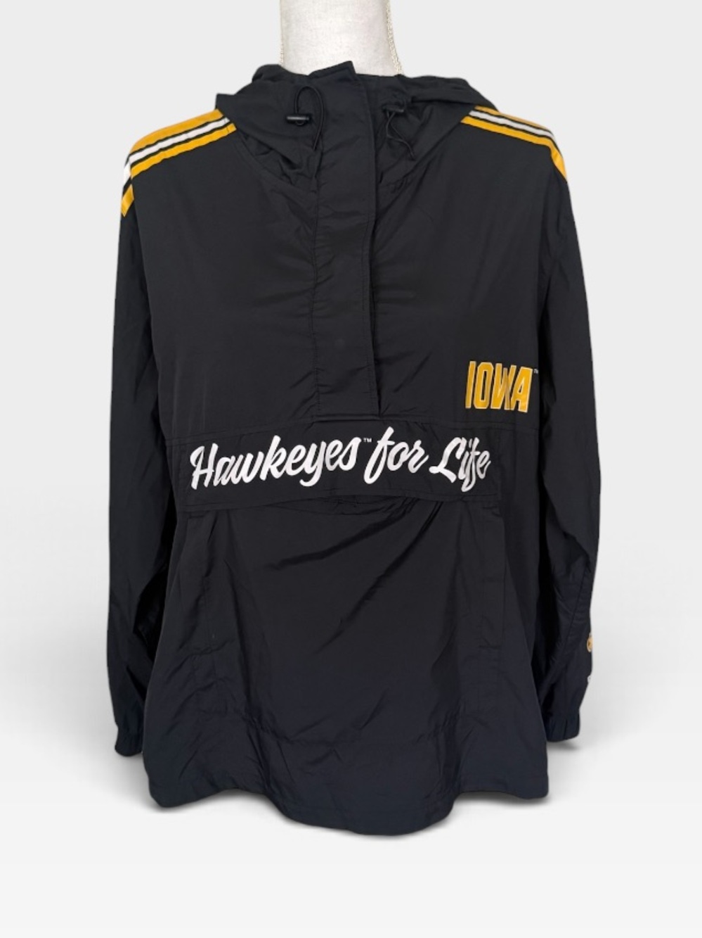 PINK Victoria's Secret Iowa Hawkeyes Windbreaker Jacket Black Small